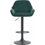 Tabouret de bar braga velours avec pied en mtal rglable et pivotant vert fonc noir