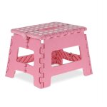 Tabouret pliable, 1 marche, jusqu' 120 kg, plastique antidrapant, escabeau cuisine, 22, 5 cm de haut, ...