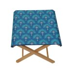 Jardin prive - delumi - tabouret pliant hetre jakarta marine 43x43x42cm