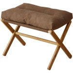 Tabouret pliant moderne � pieds en x avec coussin moelleux, repose - pied multifonction pour salon, chambre, ...