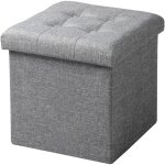 Tabouret pouf coffre bote de rangement repose - pied cube, sige pliable et multifonctionnel 37, 5x37, ...