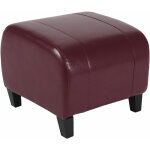 [jamais utilis�] tabouret pouf cuir emmen, 39x45x47cm, rouge