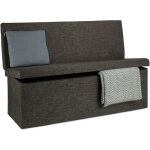 Tabouret de rangement pliant en lin, avec dossier appui - dos, h x l x p : 73 x 114 x 38 cm, marron - ...