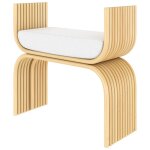 Tabouret en rotin et coussin blanc - rane