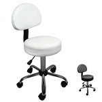 Vivezen - tabouret rond  roulettes avec dossier rglable en hauteur de 50  64 cm et pivotable  360 ...