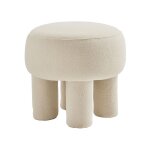 Drawer - tabouret rond en tissu bouclette ø43cm - crème - bloomi Drawer - tabouret rond en tissu bouclette ø43cm - crème - bloomi
