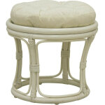 Tabouret en rotin avec coussin uni