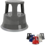 Casa pura - tabouret roulant, marchepied mobile en acier t1, gris Casa pura - tabouret roulant, marchepied mobile en acier t1, gris