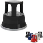 Tabouret roulant, marchepied mobile en acier t1, noir Tabouret roulant, marchepied mobile en acier t1, noir