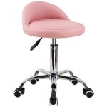 Tabouret  roulettes de bureau tabouret de travail rglable en hauteur 46 - 62cm en cuir synthtique ...