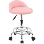 Tabouret  roulettes de bureau tabouret de travail rglable en hauteur 48 - 64 cm en cuir synthtique ...