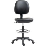 Tabouret  roulettes rglable en hauteur 69 - 91 cm avec dossier inclinable et repose - pieds rglable ...