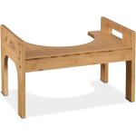Tabouret de salle de bain, en bambou, d�f�cation optimale, h x l x p : 28, 5 x 45, 5 x 28, 5 cm, nature ...