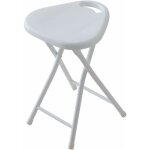 Tabouret de douche pliant en acier et abs blanc