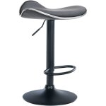 Clp - tabouret shanghai en simili cuir gris, métal noir mat Clp - tabouret shanghai en simili cuir gris, métal noir mat