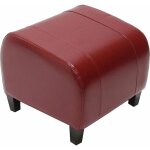 Dcoshop26 - tabouret sige cube pouf cuir + synthtique 37x45x47 cm rouge 040005339