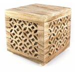 Dcoshop26 - tabouret table d'appoint cube bois table de chevet cube bois marron table basse tagre ...