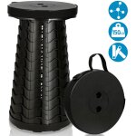 Tabouret t�lescopique tabouret l�ger petit pliant jusqu'� 150 kg chaise camping pliable noir - swanew ...