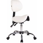 Tabouret de travail avec assise en forme de selle cheval ajustable et pivotant pvc blanc tabo10073 / ...