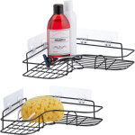 Tagère d'angle pour la douche, lot de 2 paniers, porte - shampoing, sans perçage, 2 tailles, en métal, ... Tagère d'angle pour la douche, lot de 2 paniers, porte - shampoing, sans perçage, 2 tailles, en métal, ...