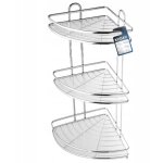 Tagre d'angle murale en acier chrom pour salle de bain - tagre de douche - support mural chrom (3 ...