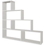 Étagère bibliothèque jaén blanc brillant 6 étagères, pour salle à manger ou bureau Étagère bibliothèque jaén blanc brillant 6 étagères, pour salle à manger ou bureau