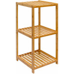 Dunedesign - tagre en bois 38x39, 5x83cm 3 tablettes superposes lattes en bambou meuble  rayonnages ...