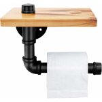 Tag�res en bois industrielles de supports de tuyau de fer - support fix� au mur fer forg� pour la salle ...