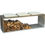 Tag�re � bois int�rieur acier inoxydable m�tal support de bois de chemin�e 96429 �tag�re � bois de chauffage ...