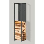 Tagère à bois intérieur métal noir support de bois de cheminée 100 cm avec paroi arrière suspendu au ... Tagère à bois intérieur métal noir support de bois de cheminée 100 cm avec paroi arrière suspendu au ...