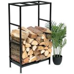 Tagre  bois intrieur mtal noir support de bois de chemine 80 cm avec tiroir 96356 panier  bois ...