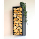 Tagre  bois murale intrieur mtal noir 80 cm avec dos support de bois mural suspendu 96542 panier ...