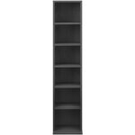 Helloshop26 - tagre cd tour cd / dvd rangement stockage 6 surfaces de stockage 90 x 20 x 20 cm mdf mlamin ...