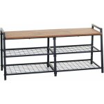 Tag�re � chaussures hhg 132, armoire � chaussures rangement pour chaussures banc, 4 compartiments m�tal ...