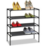 Relaxdays - tagre  chaussures, systme d'embotement, tissu, 4 niveaux, pour 12 paires, 68x62x28 cm, ...