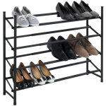 Wenko - etagre  chaussures hero noir 62 cm pour 24 paires extensible en mtal antidrapant meuble  ...