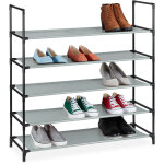 Relaxdays - tagère à chaussures xl, système d'emboîtement, 5 étages, 20 paires, rangement, hxlxp 90, ... Relaxdays - tagère à chaussures xl, système d'emboîtement, 5 étages, 20 paires, rangement, hxlxp 90, ...