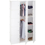 Relaxdays - tagre cubes rangement penderie armoire 11 casiers 2 tringles plastique modulable diy, blanc ...