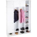 Tag�re cubes rangement penderie armoire 18 compartiments plastique chaussures modulable 145 x 200 cm, ...