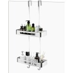 Tagre de douche en aluminium extra large 2 serviteur de douche sans perage  suspendre etagere porte ...