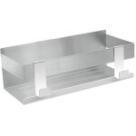 Tag�re douche murale etagere salle de bain avec 2 crochets acier inox serviteur de douche sans per�age ...