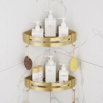 Tag�re douche sans per�age etagere angle salle de bain tablette salle de bain avec 4 crochets panier ...