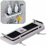 Tag�re douche sans percage porte savon pour rangement et organisation de la salle de bain avec 2 crochets ...