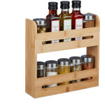 Tag�re � �pices en bambou, support � condiments 2 �tages, hbt : 25 x 25 x 7 cm, pour plan de travail, ...
