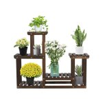 Tagre  fleurs en bois support porte pots de plante fleurs avec 6 tablettes echelle plantes escalier ...