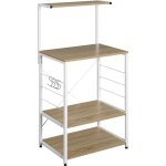 Tagère four à micro - ondes, étagère de cuisine en bois massif et cadre avec de l'acier, 60x40x123cm, ... Tagère four à micro - ondes, étagère de cuisine en bois massif et cadre avec de l'acier, 60x40x123cm, ...