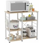 Etag�re de cuisine en m�tal et bois, meuble rangement desserte de cuisine etag�re pour four � micro - ...