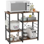 Etagre de cuisine en mtal et bois, meuble rangement desserte de cuisine etagre pour four  micro - ...