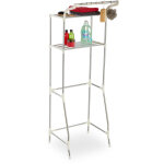 Tagère pour machine à laver et séchoir en métal, extensible, superstructure pour la salle de bain, argent ... Tagère pour machine à laver et séchoir en métal, extensible, superstructure pour la salle de bain, argent ...