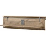 Massivmoebel24 - tagre murale en bois de manguier 180x25x38, vernis beige, railway 391